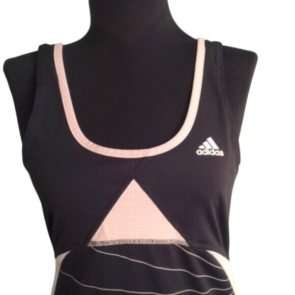 Adidas Size S Tank Top Athletic Black Pink Performance Shelf Bra Clima Cool - Picture 2 of 9